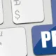 Touche bleue PERP avec symbole euro sur un clavier d'ordinateur