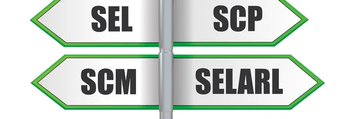 Panneau indicateur aux quatre directions SEL, SCP, SCM et SELARL